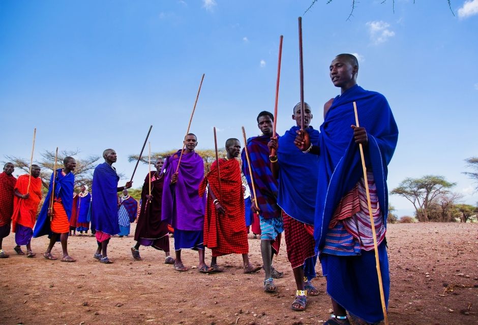 Maasai Men in Their Ritual Dance