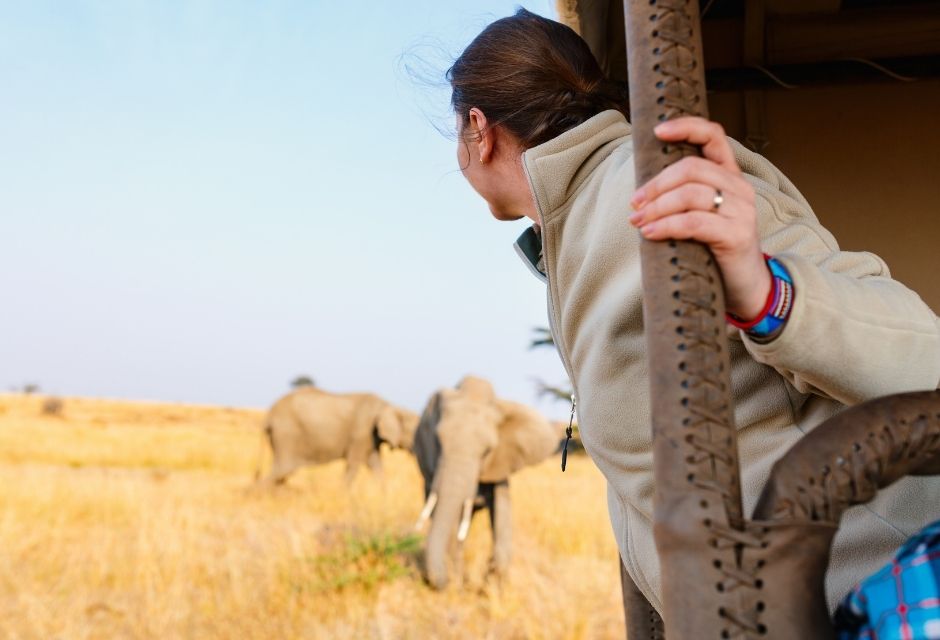 Woman on Safari Game Drive